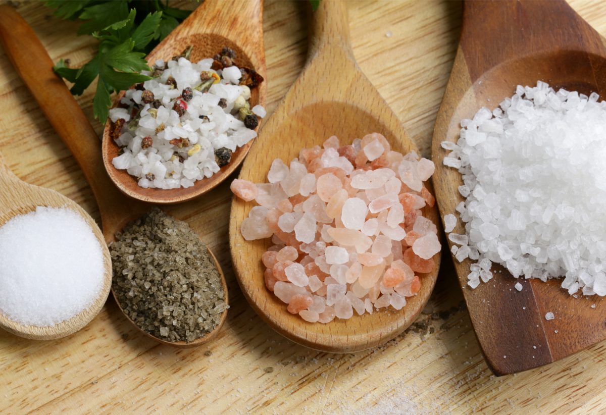 fleur de sel, smoked salt, black salt