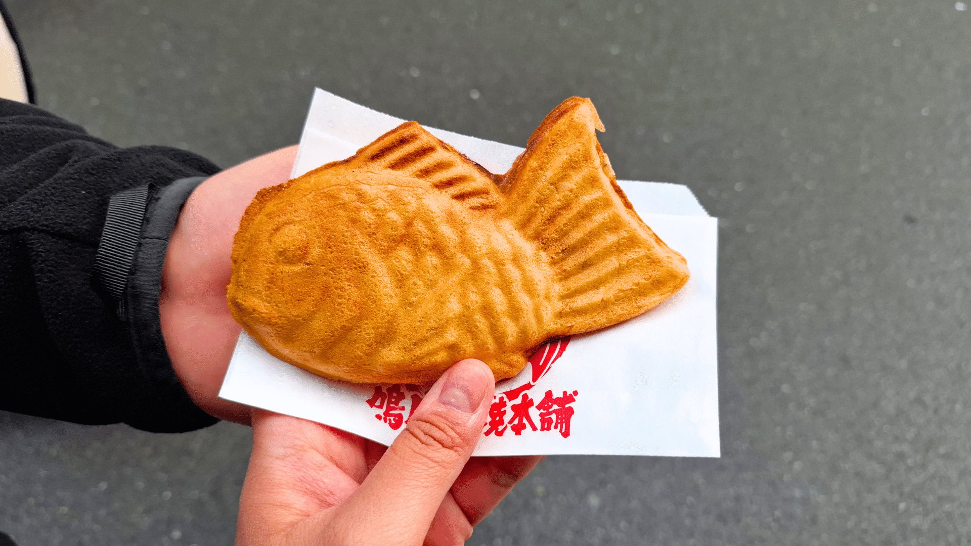 Freshly made taiyaki from Naruto Taiyaki Hompo with crispy thin skin